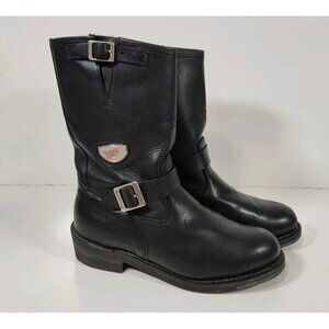Red Wing 968 Motorcycle Boots Mens Size 12 E2 EE Black Leather Buckle 2007